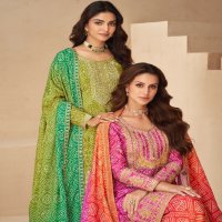 Aashirwad Netra Wholesale Premium Chinon Silk Designer Free Size Stitched Suits