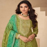 Aashirwad Netra Wholesale Premium Chinon Silk Designer Free Size Stitched Suits