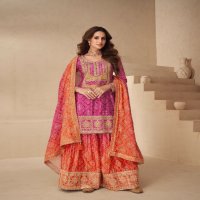 Aashirwad Netra Wholesale Premium Chinon Silk Designer Free Size Stitched Suits