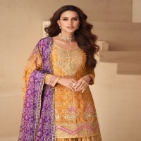 Aashirwad Netra Wholesale Premium Chinon Silk Designer Free Size Stitched Suits