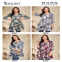 Sangeet Pum Pum Wholesale Rayon Fabrics Printed Short Tops