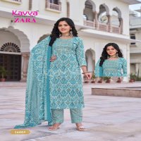 Kavya Zara Vol-16 Wholesale Readymade Pure Cambric Cotton Top With Pants And Dupatta