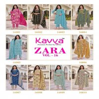 Kavya Zara Vol-16 Wholesale Readymade Pure Cambric Cotton Top With Pants And Dupatta