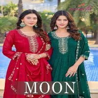 Aanchi Moon Wholesale Vichitra Flare Kali Top With Pant And Dupatta