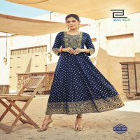 blue hills urvashi rayon fully stitch unique design big size anarkali gown