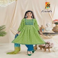 zaara by master rayon fully stitch embroidery work kids wear 3pcs dress