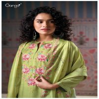 Ganga Asima S3170 Wholesale Pure Bemberg Silk With Hand Embroidery Work Salwar Suits