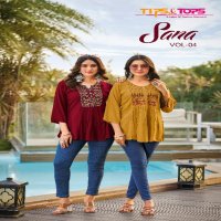 TIPS AND TOPS SANA VOL 4 FANCY EMBROIDERY GIRLS SHORT TUNIC