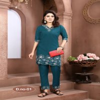 Krishna Trendz Shilpa Vol-2 Wholesale Roman Silk Top With Pant