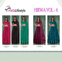 MD Lifestyle Hirwa Vol-4 Wholesale Exclusive Embroidered Semi Stitched Net Lehenga Choli Collection