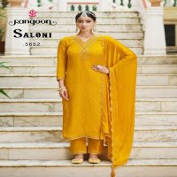 Rangoon Saloni Wholesale Pure Chinon With Fancy Work Readymade Suits