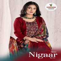 Vandana Nigaar Vol-10 Wholesale Pure Reyon With Neck Work Dress Material