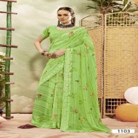 Vallabhi Nityansha Vol-8 Wholesale Abstract Print Georgette Fabrics Sarees