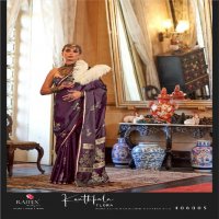 Rajtex Kanthkala Flora Wholesale Pure Satin Handloom Weaving Silk Sarees