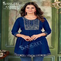 Sangeet Aashini Wholesale Malai Reyon With Embroidery Work Short Tops