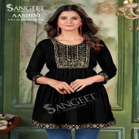 Sangeet Aashini Wholesale Malai Reyon With Embroidery Work Short Tops