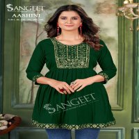 Sangeet Aashini Wholesale Malai Reyon With Embroidery Work Short Tops