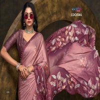 Vipul Cocktail Wholesale Satan Silk With Swaroski Work Sarees