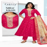 Fablily Sahiyar Wholesale Pure Silk With Embroidery Work 3 Piece Suits Combo