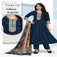 Fablily Sahiyar Wholesale Pure Silk With Embroidery Work 3 Piece Suits Combo