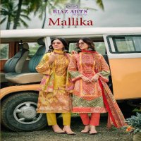 Riaz Arts Mallika Wholesale Pure Karachi Lawn With Work Dress Material