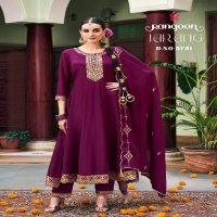 Rangoon Tarang Wholesale Chinon Silk Anarkali Top With Pant And Dupatta