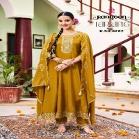 Rangoon Tarang Wholesale Chinon Silk Anarkali Top With Pant And Dupatta