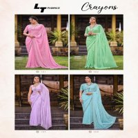 LT Fabrics Crayons Wholesale Jharkan Work Ethnic Indian Sarees