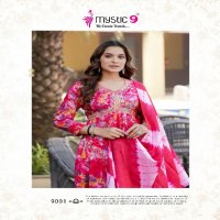 Mystic 9 Pooja Vol-9 Wholesale Aliya Cut Kurti With Pant And Dupatta