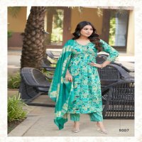 Mystic 9 Pooja Vol-9 Wholesale Aliya Cut Kurti With Pant And Dupatta