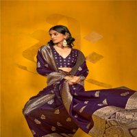 Rajtex Karnival Park Wholesale Two Tone Handloom Weaving Silk Party Wear Sarees