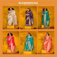 Rajtex Karnival Park Wholesale Two Tone Handloom Weaving Silk Party Wear Sarees