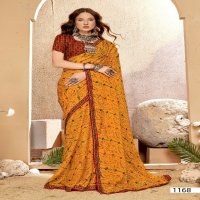 Vallabhi Dhuri Wholesale Bandhani Print With Lace Border Sarees