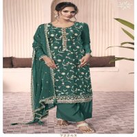 Vinay Kuleesh Shazia Wholesale Thread Embroidered Chinon Straight Suits