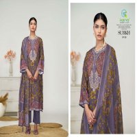 Karva Surkh Wholesale Pure Viscose Muslin With Handwork Dress Material