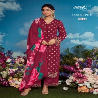 Kimora Heer Colour Plus Vol-199 Wholesale Muslin With Embroidery Work Salwar Suits