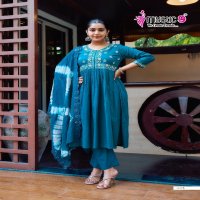 Mystic 9 Bharkha Vol-1 Wholesale Nyra Cut Kurtis With Pant And Dupatta