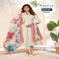Fablily Seerat Wholesale Golden Silk With Embroidery Top With Pant And Dupatta