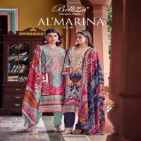 BELLIZA DESIGNER STUDIO ALMARINA VOL 2 WHOLESALE PURE COTTON WITH SELF EMBROIDERY DRESS MATERIAL