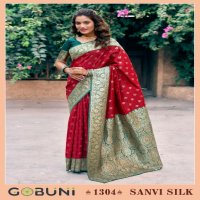 gobuni sanvi silk 1301-1306 series party wear saree for womens