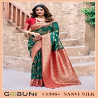 gobuni sanvi silk 1301-1306 series party wear saree for womens