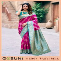 gobuni sanvi silk 1301-1306 series party wear saree for womens