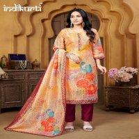 indikurti twisha readymade linen shimmer casual combo set 3pcs dress