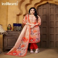 indikurti twisha readymade linen shimmer casual combo set 3pcs dress