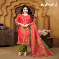 indikurti twisha readymade linen shimmer casual combo set 3pcs dress
