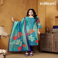 indikurti twisha readymade linen shimmer casual combo set 3pcs dress