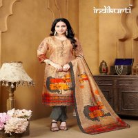 indikurti twisha readymade linen shimmer casual combo set 3pcs dress
