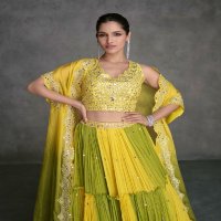 sayuri designer jugni Nx exclusive party wear organza silk full stitch 3pcs dress