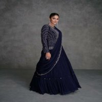 sayuri designer jugni Nx exclusive party wear organza silk full stitch 3pcs dress