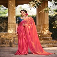 LT Fabrics Utopia Wholesale Malai Silk With Fancy Contrast Blouse Festive Sarees